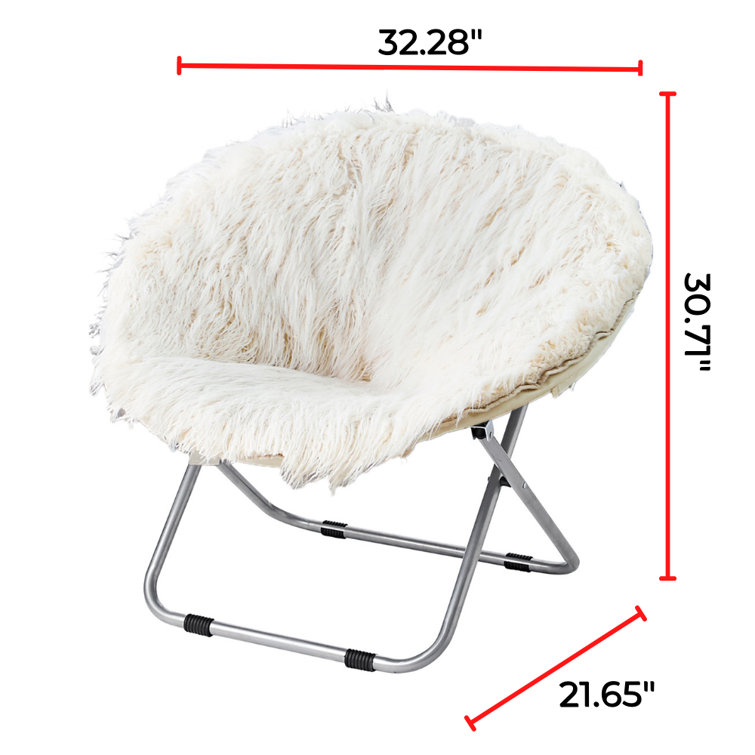 White fluffy outlet papasan chair